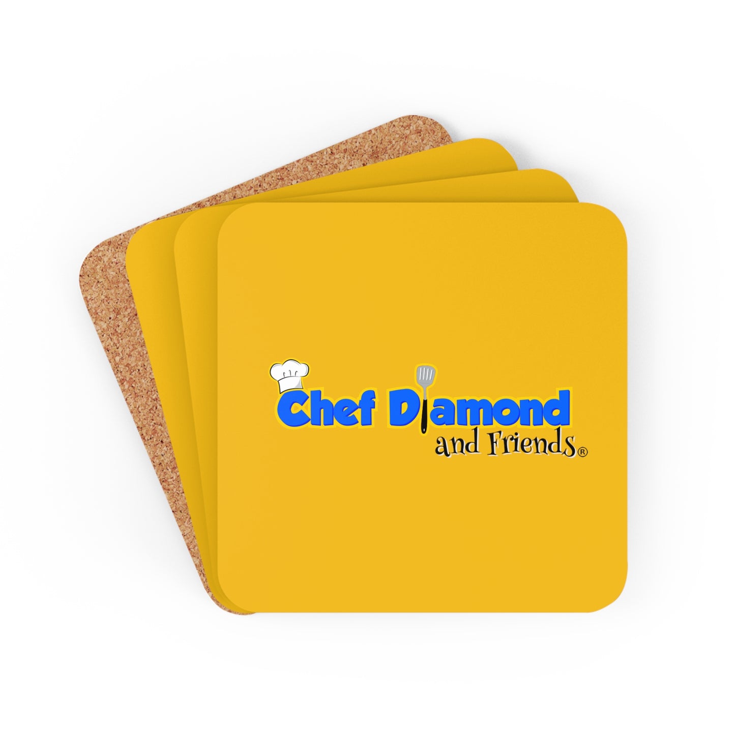 Chef Diamond Classic Logo Corkwood Coaster Set