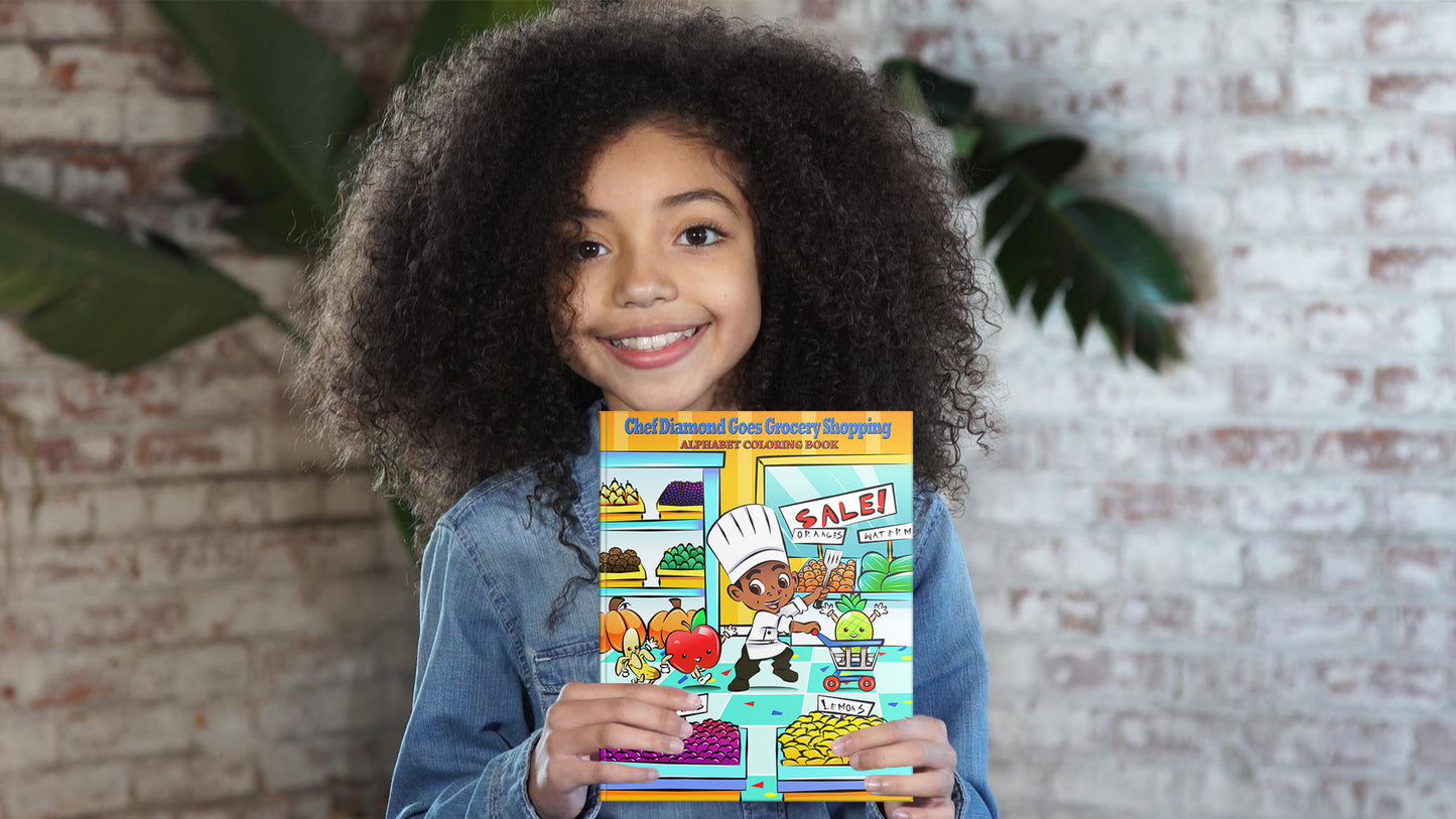 Chef Diamond Goes Grocery Shopping Coloring Book