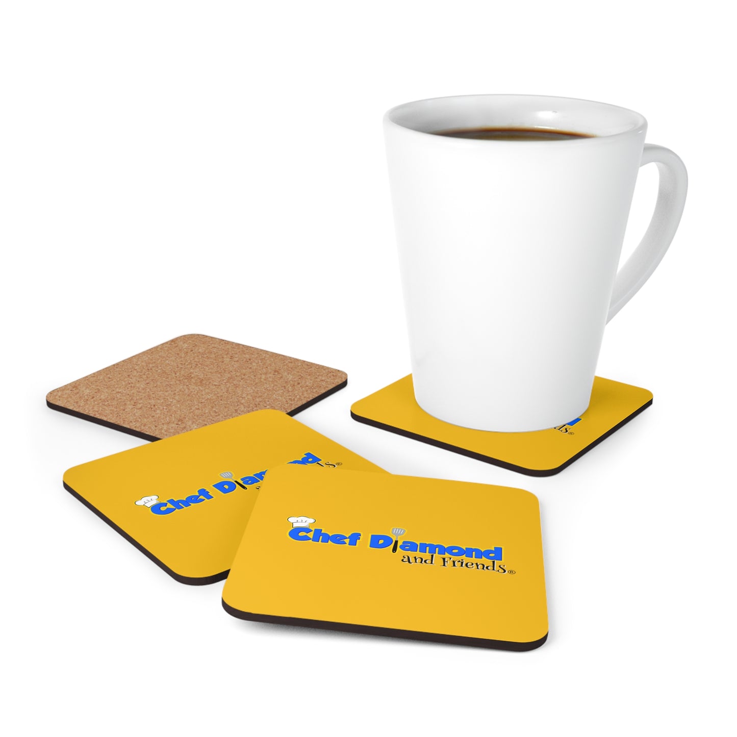 Chef Diamond Classic Logo Corkwood Coaster Set